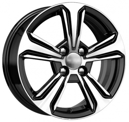 Диск KDW KD1544 6x15 4*100 Et:46 Dia:54,1 Black Front Polished